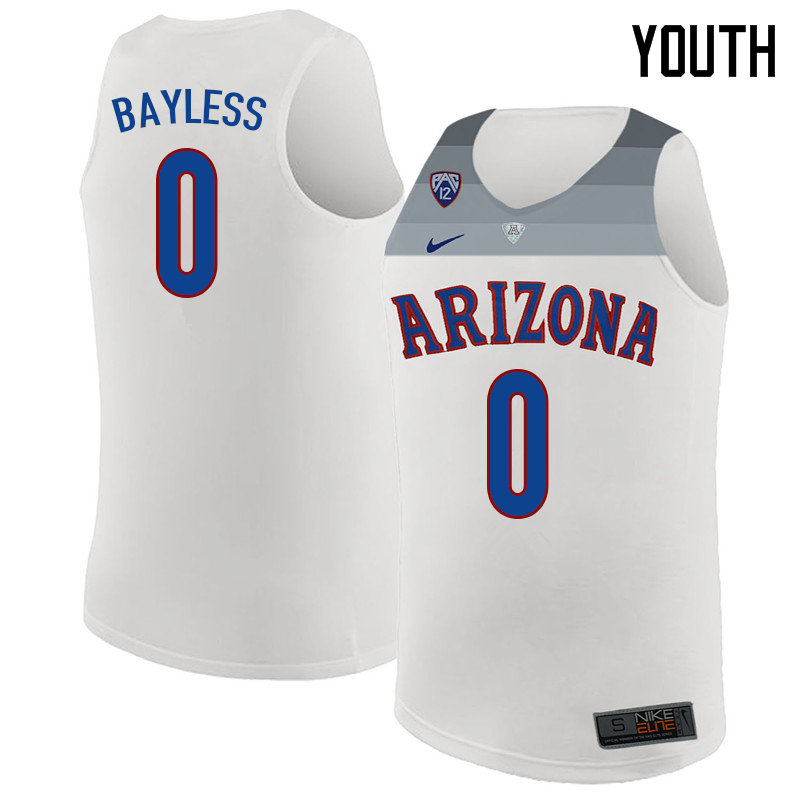 2018 Youth #0 Jerryd Bayless Arizona Wildcats College Basketball Jerseys Sale-White